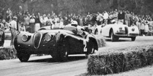 Phil Hill in the XK120, Pebble Beach 1950.