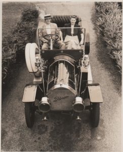 Sam and Mabel Baily in the first automobile documented to be restored for historic purposes, a 1909 Pierce Arrow Mini Tonneau. It was toured & competed in most early VMCCA and AACA events, including the Glidden Tour, where the Baily family drove over 2,500 miles to and from the event.